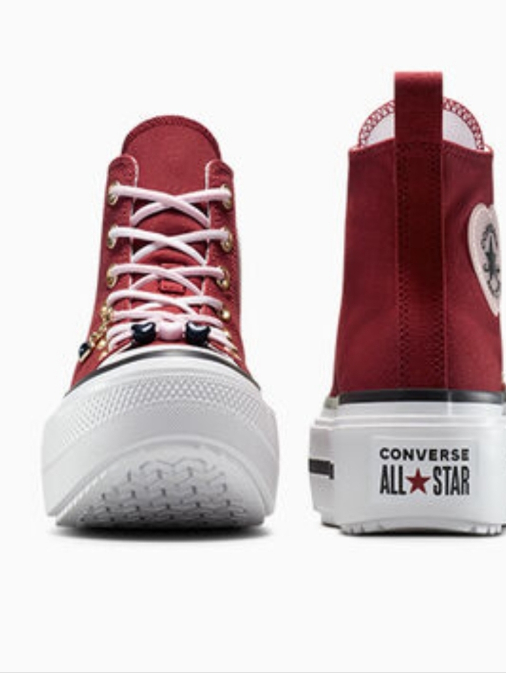 Converse Chuck Taylor All Star Double Stack Platform Heart Charm Sneaker - Picture 5 of 8